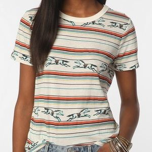 Horse Print T-shirt with Stripes
